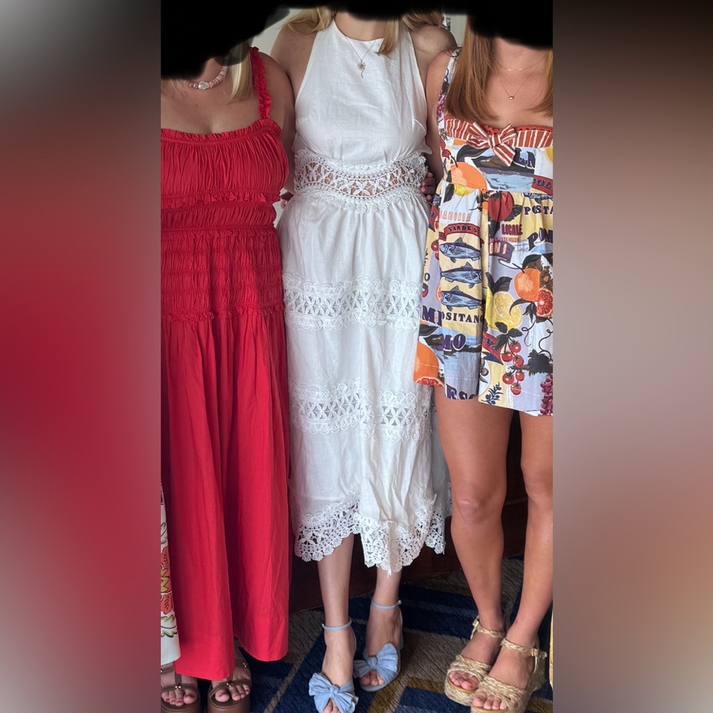 Elegant White Lace Midi Dress